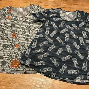 XL Pineapple and Floral LuLaRoe Simply Comfortable Tops